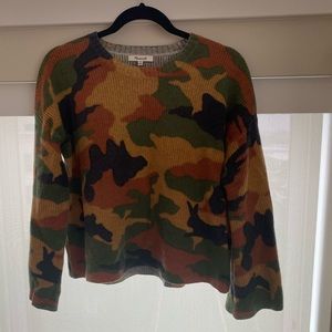 MADEWELL Camo Sweater w/ bell sleeves